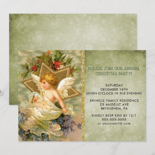 Vintage Weihnachts Angel Holiday Party Einladung