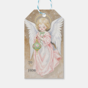 Vintage-Weihnachts-Engel-Geschenk-Anhänger Geschenkanhänger