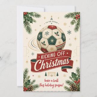 Vintage-Weihnachts-Fußball-Grußkarten Feiertagskarte