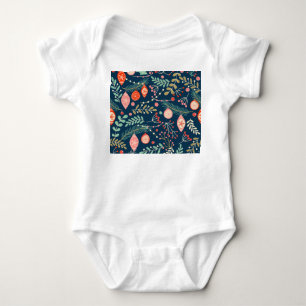 Vintage Weihnachts Hand gezogen Nahtlos Baby Strampler