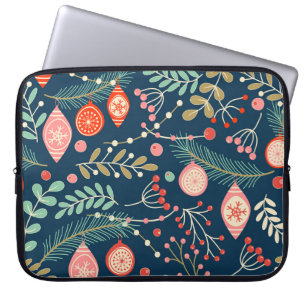 Vintage Weihnachts Hand gezogen Nahtlos Laptopschutzhülle