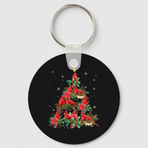 Vintage-Weihnachts-Kardinalvögel Baumlichter Lusti Schlüsselanhänger