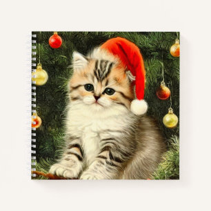 Vintage-Weihnachts-Kätzchen Notizbuch