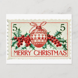 Vintage Weihnachts-Postage-Briefmarke Feiertagspostkarte