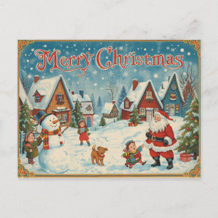 Vintage-Weihnachts-Postkarte Feiertagspostkarte