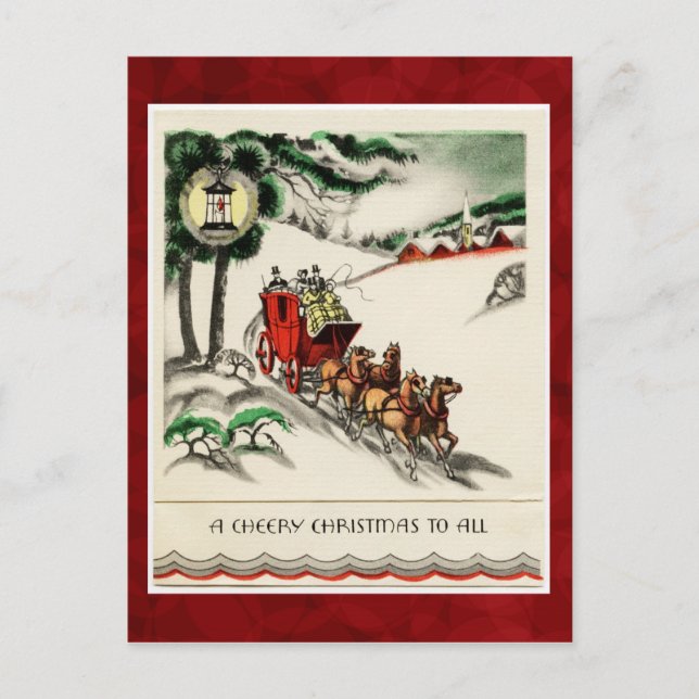 Vintage Weihnachts-Postkarte Feiertagspostkarte (Vorderseite)