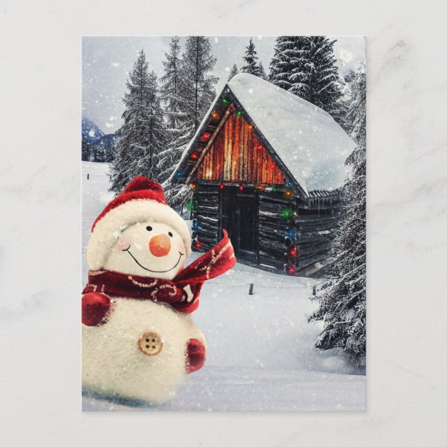 vintage-Weihnachts-Postkarte Postkarte (Vorderseite)