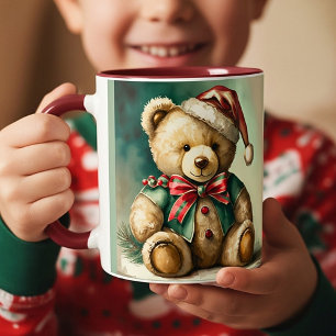 Vintage-Weihnachts-Teddybär Tasse