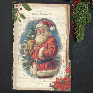 Vintage Weihnachts- und Musikdekoupage Seidenpapier