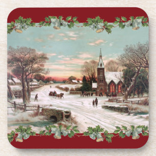Vintage-Weihnachtsabend-Korkuntersetzer Untersetzer
