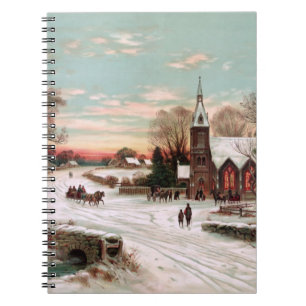 Vintage-Weihnachtsabend-Notizbuch Notizblock