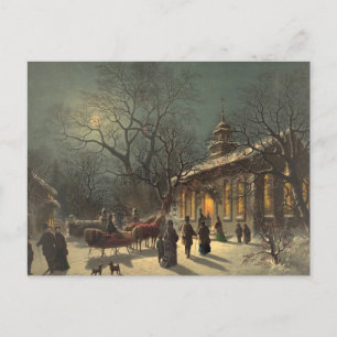 Vintage Weihnachtsabend-Postkarte Feiertagspostkarte