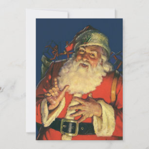 Vintage-Weihnachtsabend-Retro-Weihnachtsmann-Einla Einladung