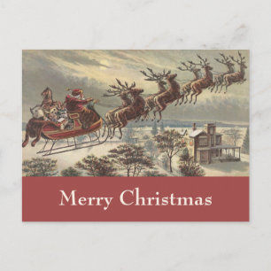 Vintage Weihnachtsabend viktorianischer Weihnachts Feiertagspostkarte