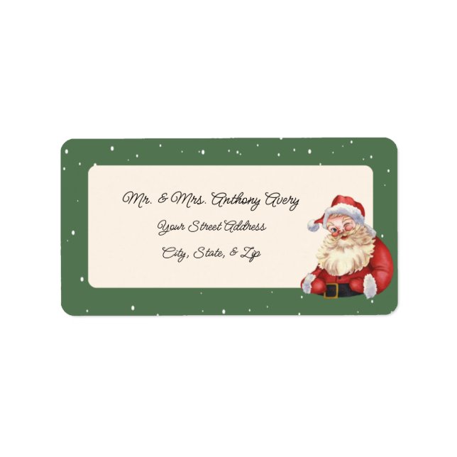 Vintage Weihnachtsadressen-Labels des Weihnachtsma Adressaufkleber (Vorne)