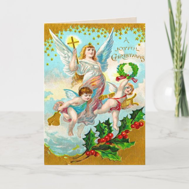 Vintage WeihnachtsAngels Weihnachtskarte Feiertagskarte (Vorderseite)