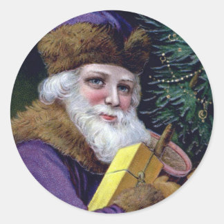 Vintage Weihnachtsaufkleber für den Weihnachtsmann Runder Aufkleber