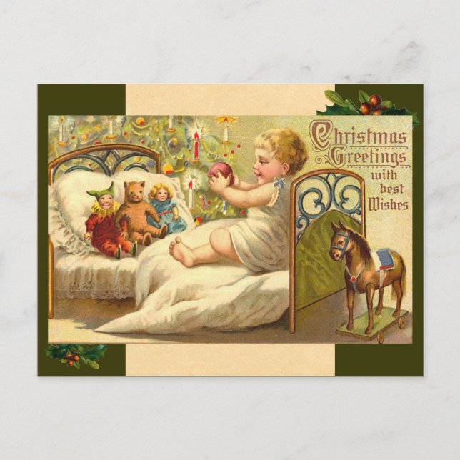 Vintage Weihnachtsbaby-Postkarte Feiertagspostkarte (Vorderseite)