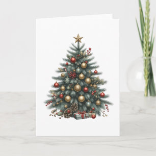 Vintage Weihnachtsbaum Alt modische Stil Leere Karte