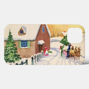 Vintage-Weihnachtsbaum auf einer schneebedeckten W title_seo2