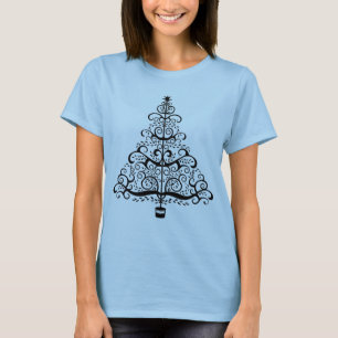 Vintage-Weihnachtsbaum-Dekorativer viktorianischer T-Shirt