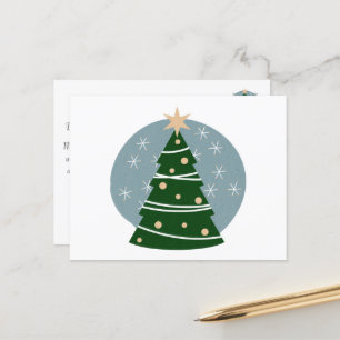 Vintage Weihnachtsbaum im Mid-Century-Modern-Stil Feiertagspostkarte