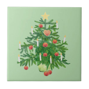 Vintage-Weihnachtsbaum mit einem Stern  Fliese