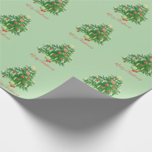 Vintage-Weihnachtsbaum mit Stern- und Herzplätzche Geschenkpapier