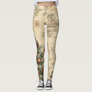 Vintage-Weihnachtsbaum & Ornament (3) Leggings