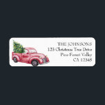 Vintage Weihnachtsbaum-Rücksendeadresse<br><div class="desc">Weihnachtsadressen-Etiketten mit Vintagem Weihnachtsrucker in Aquarell,  beladen mit Weihnachtsbaum und Lichtern. Die Vorlage ist für Sie bereit,  die Aufkleber mit Ihrem Namen und Ihrer Adresse zu personalisieren.</div>