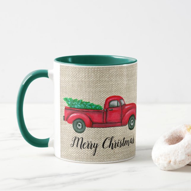 Vintage Weihnachtsbaum-Tasse Tasse (Mit Donut)