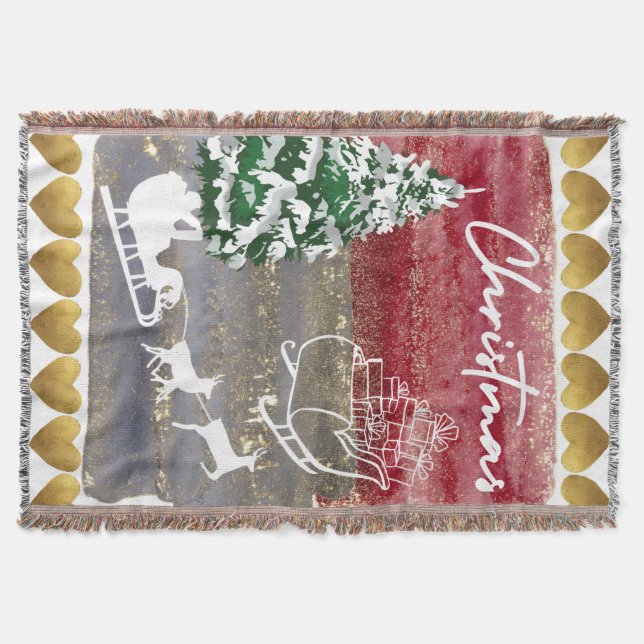 Vintage-Weihnachtsbäume  Decke (Vorderseite)