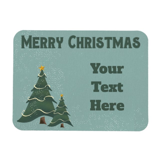 Vintage Weihnachtsbäume Magnet (Horizontal)