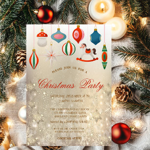 Vintage Weihnachtsbaumschmuck Gold Company Einladung