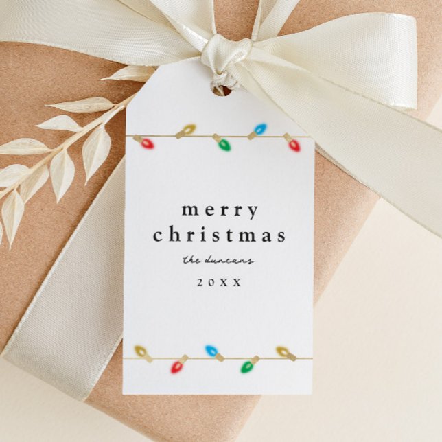 Vintage Weihnachtsbeleuchtung - Geschenkmarke Geschenkanhänger (Von Creator hochgeladen)