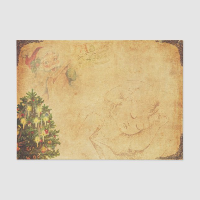 Vintage Weihnachtsbilder Seidenpapier (Vorderseite)