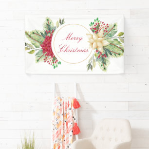 Vintage-Weihnachtsblumen Banner