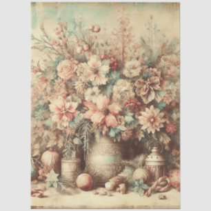 Vintage-Weihnachtsblumen-Dekupage Seidenpapier