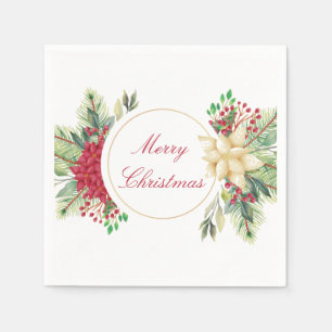 Vintage-Weihnachtsblumen Serviette