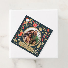 Vintage-Weihnachtsbotanik-Familienfoto Geschenkanhänger