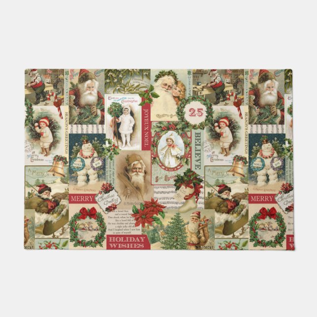 VINTAGE WEIHNACHTScollage Fußmatte (Vorderseite)