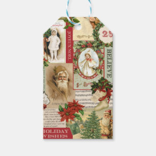 VINTAGE WEIHNACHTScollage Geschenkanhänger