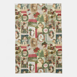 VINTAGE WEIHNACHTScollage Geschirrtuch