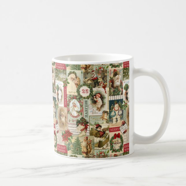 VINTAGE WEIHNACHTScollage Kaffeetasse (Rechts)