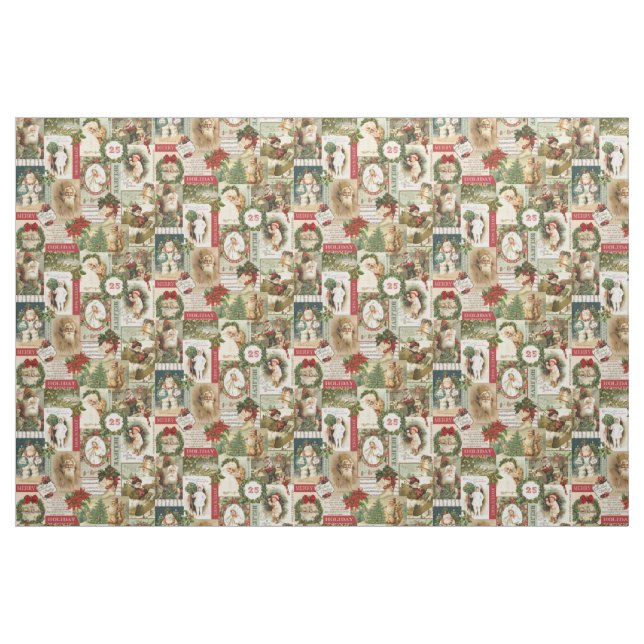 VINTAGE WEIHNACHTScollage Stoff (Yard (91,4 cm))