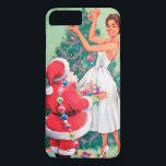 Vintage Weihnachtsdame und -sankt rufen Fall plus iPhone 8 Plus/7 Plus Hülle<br><div class="desc">Entwurf durch www.etsy.com/VanityFlairDesigns</div>