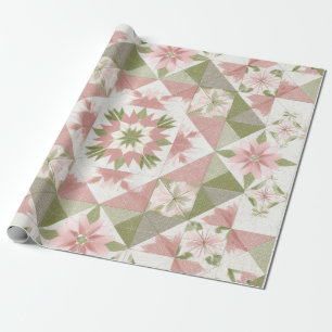 Vintage-Weihnachtsdecke Blumenmuster Geschenkpapier