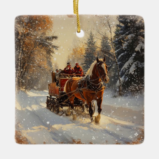 Vintage Weihnachtsdekoration Keramikornament (Vorderseite)
