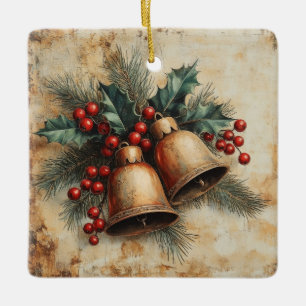 Vintage Weihnachtsdekoration Keramikornament