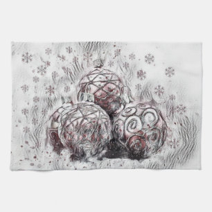 Vintage-Weihnachtsdekorationen Ornamente Geschirrtuch